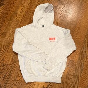 White Fox Boutique Gray Hoodie with Pink Logo